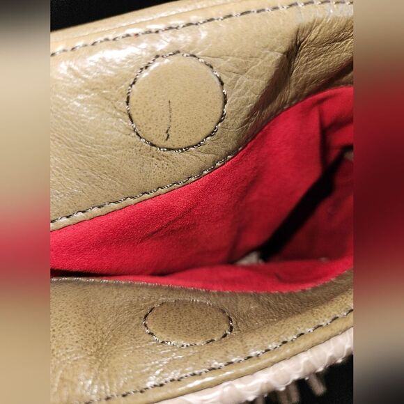 Katherine Kwei Love Knots Olive Green Leather Snakeskin Embossed Hobo - Picture 6 of 11